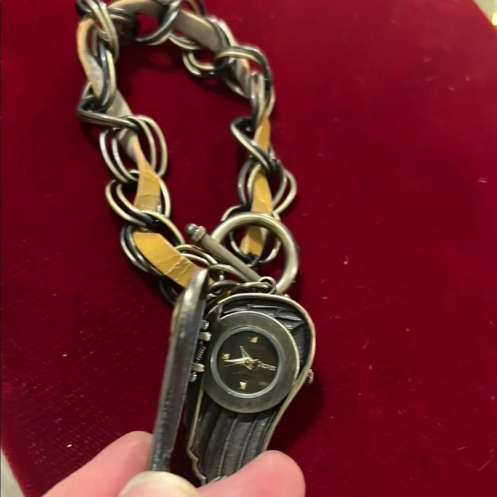 Decree Bronze Wing Charm Watch Bracelet